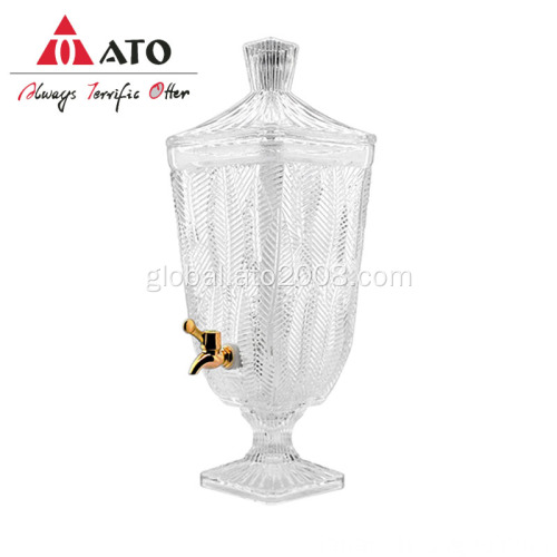 Multi-Function Pitchers Glass Wholesale Clear Embossed Juice Jar Glass household glassware Supplier